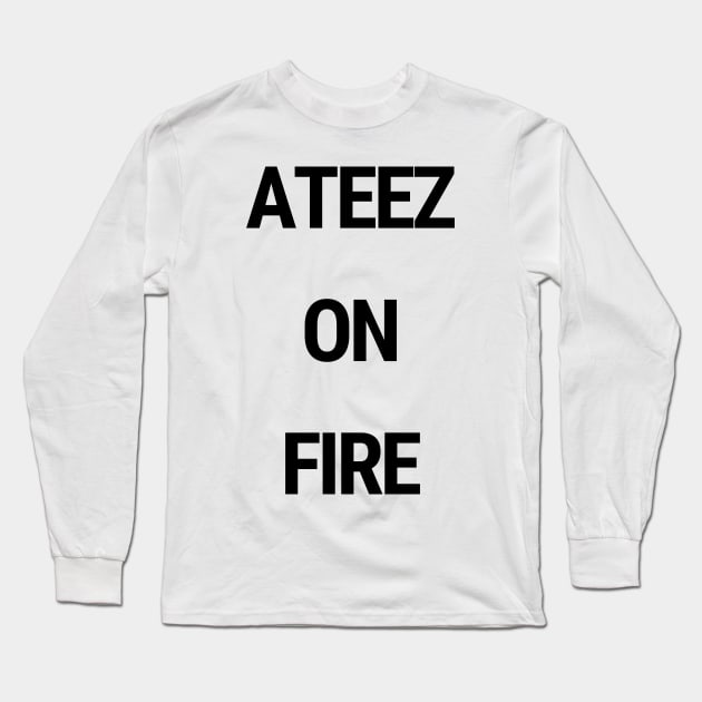 Ateez on fire Long Sleeve T-Shirt by chimmychupink